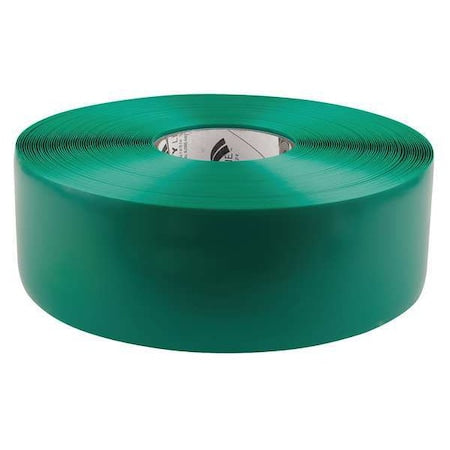 Floor Marking Tape, Vinyl, No Legend, Green, 3 in W., 50 mil Thickness