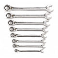 8 Piece 72-Tooth 12 Point Reversible Ratcheting Combination SAE Wrench Set