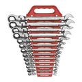 13 Piece 72-Tooth 12 Point Flex Head Ratcheting Combination SAE Wrench Set