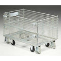 Collapsible Bulk Container 5 cu ft Volume Cap., 20 in L, 32 in W, 22 in H, Steel, Silver