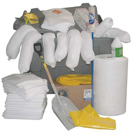 Marine Spill Kit, 415 gal Volume Absorbed per Kit, Box, Gray