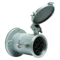 Pin & Sleeve Receptacle, 200 A, 600V AC/250V DC, Three Phase, 4 Pole, Style 1 Grounding, Gray