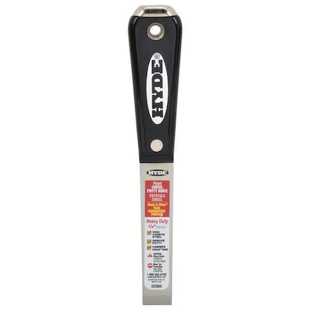 Putty Knife, Straight, Carbon Steel, 3/4"W