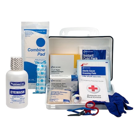 First Aid Kit and Housing, Plastic 160 Components, 25 People Served