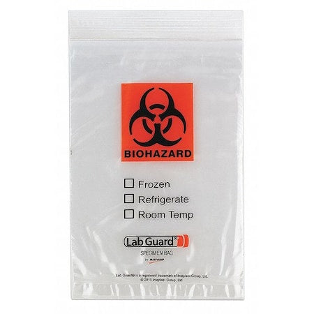 Specimen Transport Bag, 4x6", 2mL, PK1000