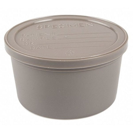 Specimen Container w/Lid, 8 oz., Gry, PK250