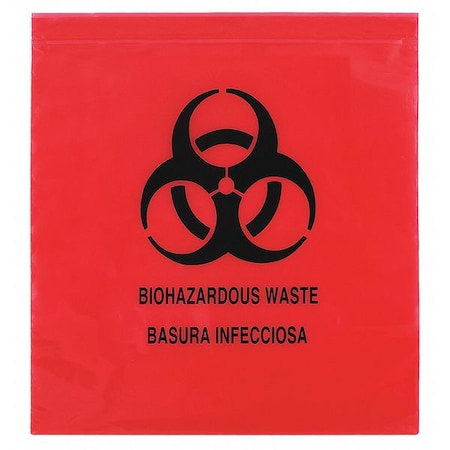 Specimen Transport Bag, 12x12", Red, PK1000