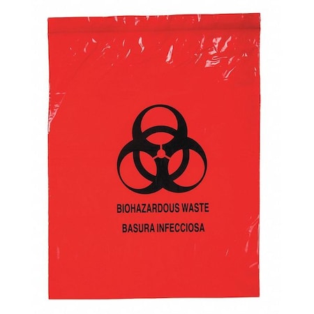 Specimen Transport Bag, 12x15", Red, PK500