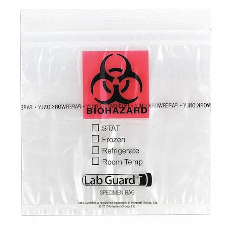 Specimen Transport Bag, 6x6", PK1000