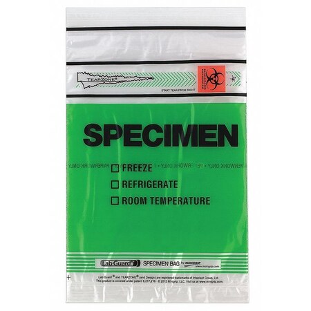 Specimen Trnsprt Bag, 6x9", Green, PK1000