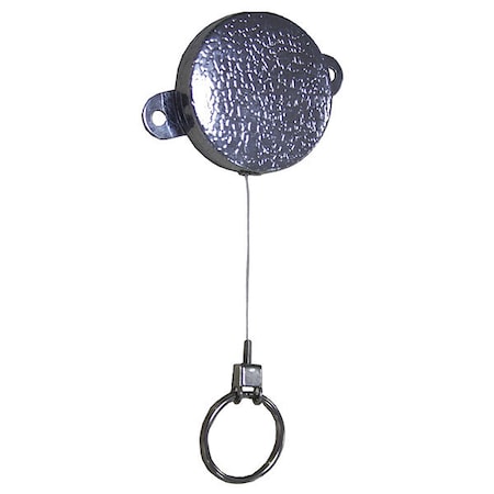 Key Reel, Chrome, Sheathed Steel Cable, Chrome Texture