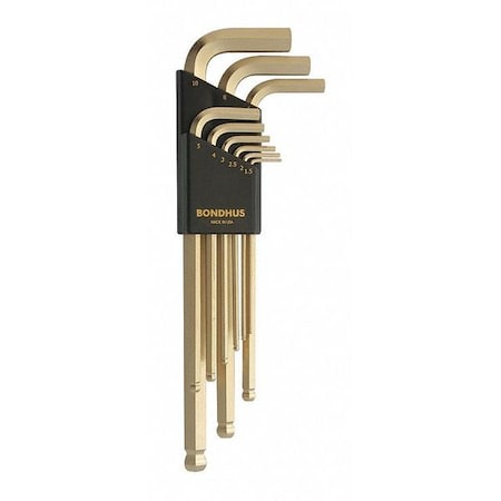 9 Piece Metric L-Shape Hex Key Set, 38099