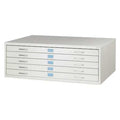 46-1/4" W 5 Drawer Facil Flat File Cabinet, Light Gray