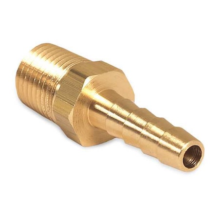 Hose Barb, 1/4MP x 1/4 Std Brass