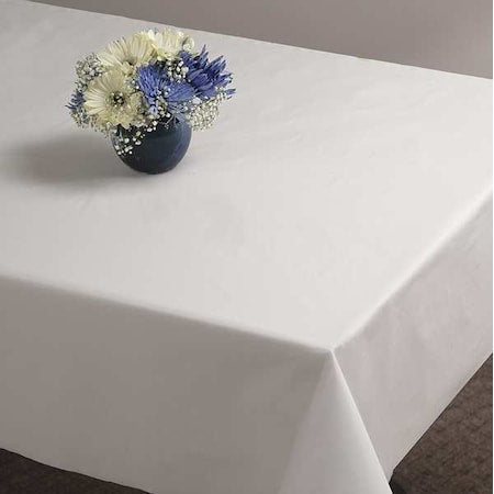 Table Cover, Plastic, 82 In., White, PK12