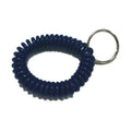 Wrist Coil Key Ring, Blue, Steel, Steel Ring, 10 PK