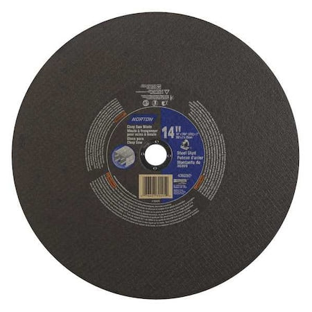 Abrasive Cut-Off Wheel, Type 1, 14 in Dia, 0.0938 in Thick, 1 in Arbor Hole Size, Aluminum Oxide