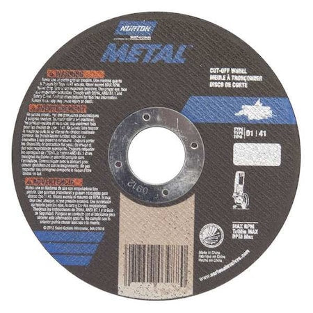 Abrasive Cut-Off Wheel, Type 1, 4 in Dia, 0.04 in Thick, 5/8 in Arbor Hole Size, Aluminum Oxide