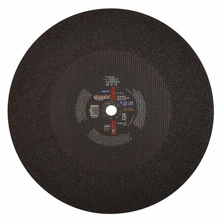 Abrasive Cut-Off Wheel, Type 1, 20 in Dia, 0.1875 in Thick, 1 in Arbor Hole Size, Aluminum Oxide