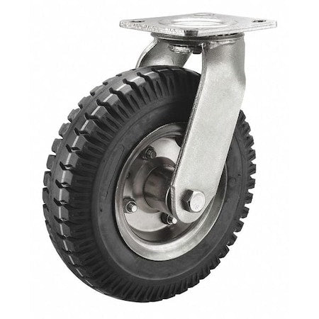 Swivel Pneumatic Cstr, 8 in, 210 lb, Silver