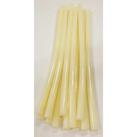 Hot Melt Adhesive, Clear, 1/2 in Dia, 12" L, Not Specified Begins to Harden, 12 PK