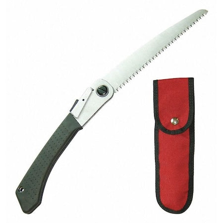 Folding Pruning Saw W/ Sheath, 8 in L Blade, Metal Handle, Nylon Grip