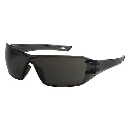 Captain, Safety Glasses, Anti-Fog & Anti-Scratch, Gray Lens, Gray Frame, Frameless, 1 PR