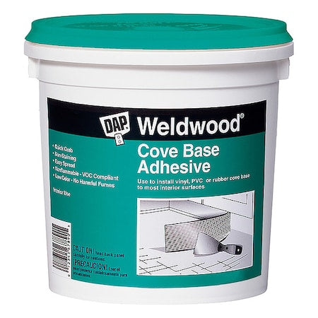 Construction Adhesive, Cove Base Series, Green, 1 qt, Pail
