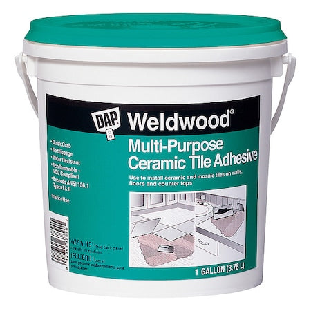Tile Adhesive, Multi-Purpose Ceramic Tile Series, Light Beige, 1 gal, Pail