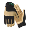 Mechanics Gloves, 2XL, Black/Tan, Spandex