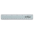 Ruler, Plastic, Lined, 16ths, 6in, Smoky Gray