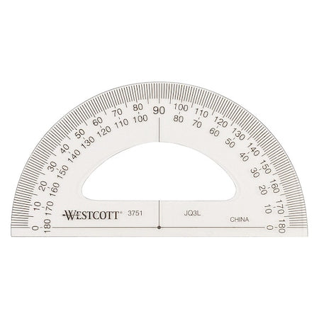 Protractor, Plastic, Lined3-1/2in, Trnsprnt