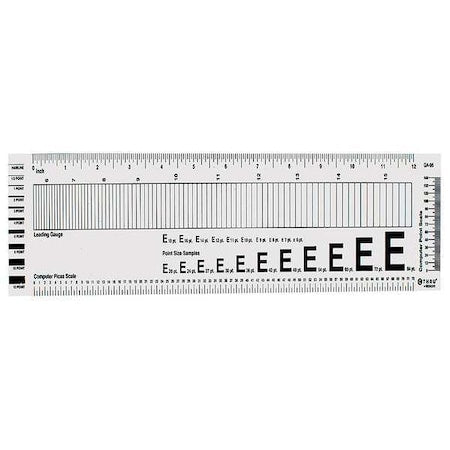 Ruler, Plastic, Lined, 16ths, 13-3/4in