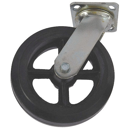 Mold-On Rubber Caster,Swivel,8 In