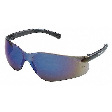BearKat (BK1), Safety Glasses, Duramass Hard Coat, Blue Mirror Lens, Non-Slip Temple, Frameless