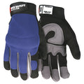 Leather Palm Gloves, Spandex(R), Synthetic Leather, Hook-and-Loop Cuff, Wing Thumb, Full Finger