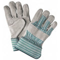 Leather Palm Gloves, Rubberized Safety Cuff Cuff, Wing Thumb, L, 12 PK