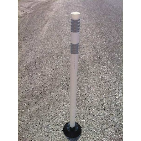 Delineator Post, HDPE, High-Intensity Prismatic, 48" Height, 48" Length, 2 lb, White