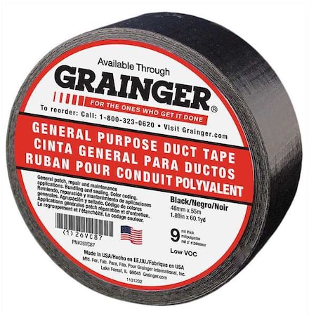 DuctTape, Black, 60-1/8ydL, 1-7/8inW