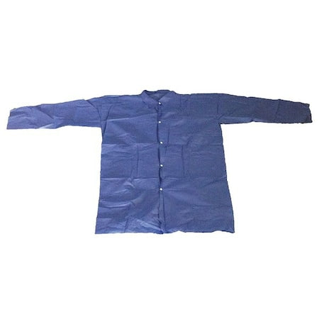 Condor Disposable Lab Coat, Polypropylene, Snaps Closure, Blue, M, 25 PK