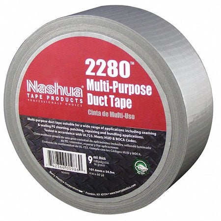 Duct Tape, 1 7/8 in W x 60 yd L, Silver, 2280