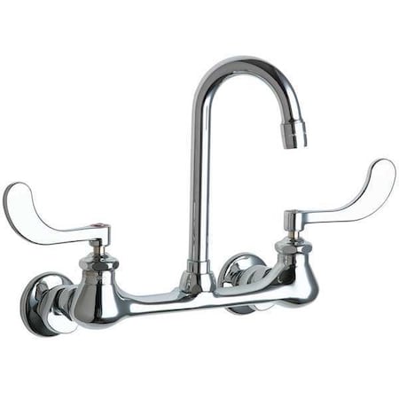 Gooseneck Kitchen/Bathroom Faucet, Manual, 7-1/4" to 8-3/4" Mount, 2 Hole Commercial