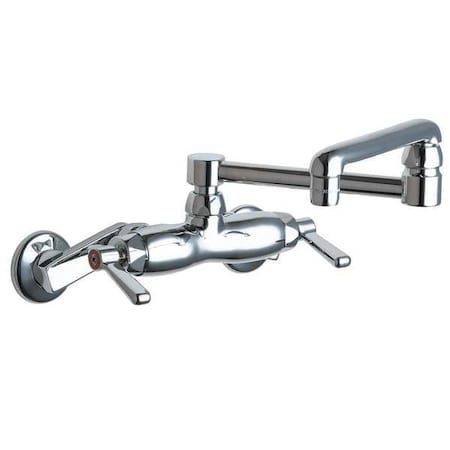 Double Joint Kitchen Faucet, Manual, 3" to 8-3/8" Mount, 2 Hole Commercial