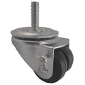 Dual Wheel Swivel Caster w/Brake, 2 in, 200 lb