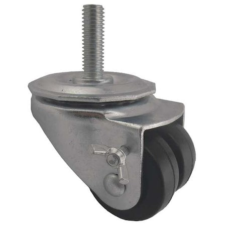 Dual Wheel Swivel Caster w/Brake, 2 in, 200 lb