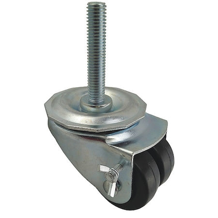 Dual Wheel Swivel Caster w/Brake, 2 in, 200 lb, Standards: ICWM