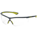 VS250, Safety Glasses, Anti-Fog & Anti-Scratch, Clear Lens, Charcoal/Hi-Visibility Yellow Frame