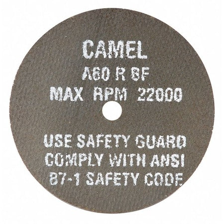 Abrasive Cut-Off Wheel, Type 1, 4 in Dia, 1/16 in Thick, 3/8 in Arbor Hole Size, Aluminum Oxide