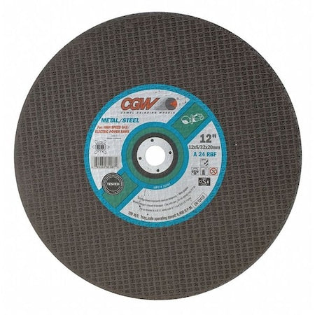 Abrasive Cut-Off Wheel, Type 1, 16 in Dia, 5/32 in Thick, 1 in Arbor Hole Size, Aluminum Oxide