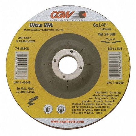 Depressed Ctr Whl,9x1/4x7/8,SS,T27
